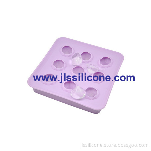 Diamond Shaped Silicone Ice Cube Trays With 9 Cavities